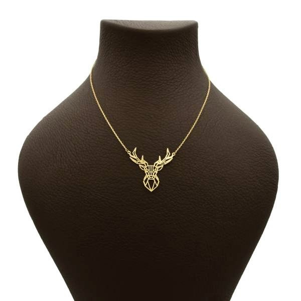 گردنبند طلا 18 عیار زنانه شمیم گلد گالری طرح گوزن کد UN0159 گردنبند طلا 18 عیار زنانه شمیم گلد گالری طرح گوزن کد UN0159