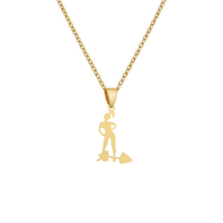 گردنبند طلا 18 زنانه شمیم گلد گالری مدل دختر ورزشکار Z-45