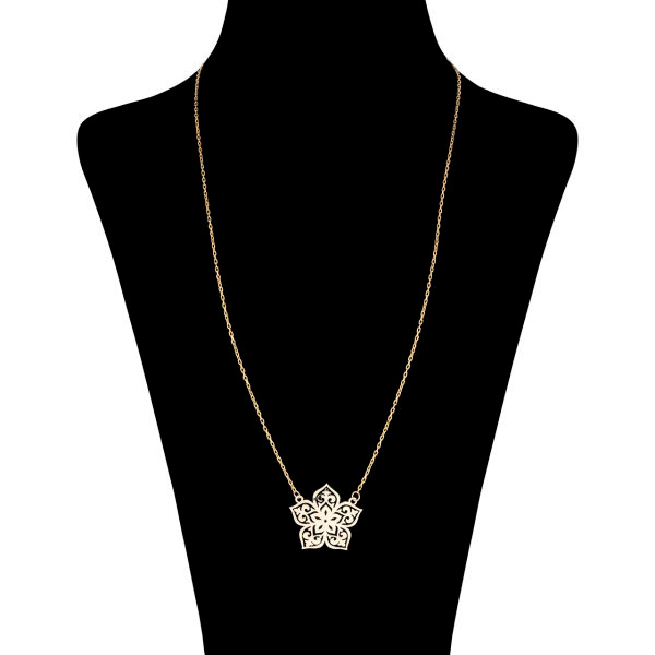 گردنبند طلا 18 عیار زنانه شمیم گلد گالری کد 9002