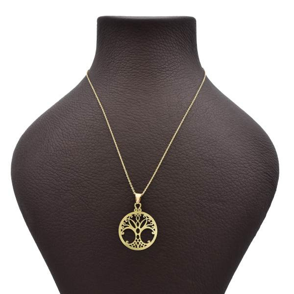 گردنبند طلا 18 عیار زنانه شمیم گلد گالری طرح درخت کد 628M334