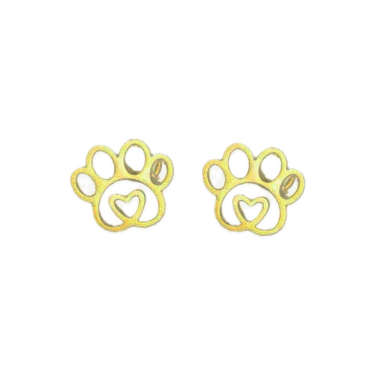 گوشواره طلا 18 زنانه شمیم گلد گالری طرح ردپا و قلب کد S23 گوشواره طلا 18 زنانه شمیم گلد گالری طرح ردپا و قلب کد S23