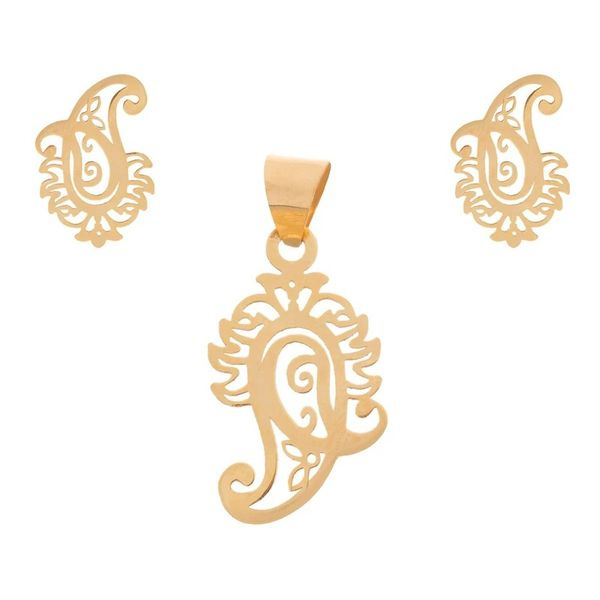 نیم ست طلا 18 عیار دخترانه شمیم گلد گالری مدل نقش زیبا 777