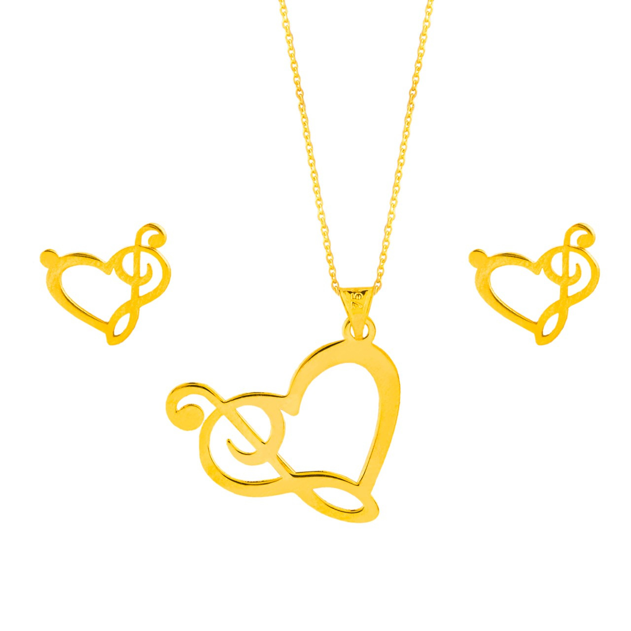 نیم ست طلا 18 عیار زنانه شمیم گلد گالری مدل GLE170 نیم ست طلا 18 عیار زنانه شمیم گلد گالری مدل GLE170