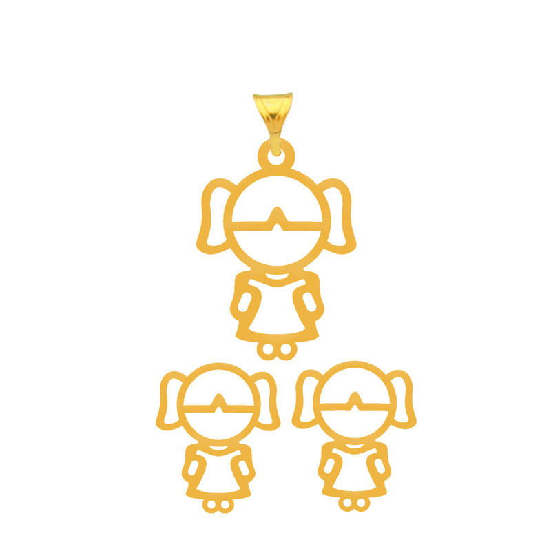 نیم ست طلا 18 عیار زنانه شمیم گلد گالری مدل 10120