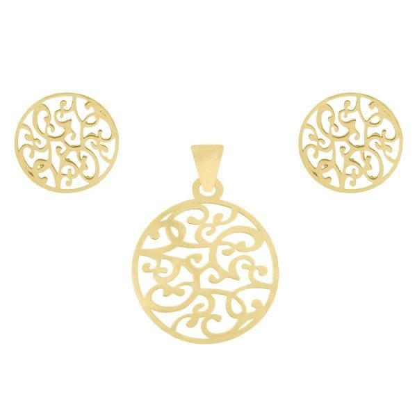 نیم ست طلا 18 عیار زنانه شمیم گلد گالری کد UN001 نیم ست طلا 18 عیار زنانه شمیم گلد گالری کد UN001