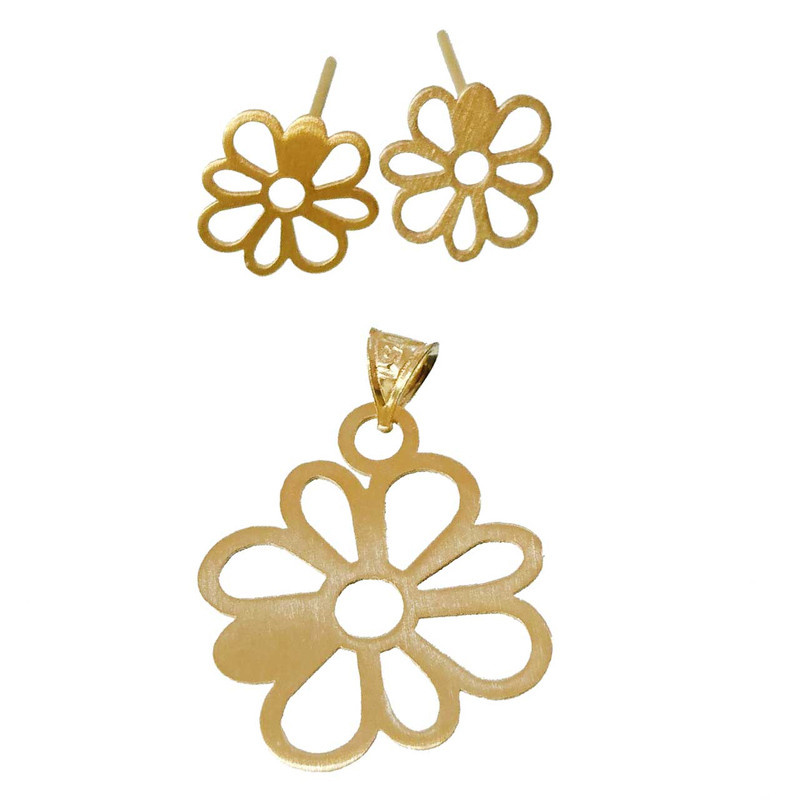 نیم ست طلا 18 عیار زنانه شمیم گلد گالری مدل L19 نیم ست طلا 18 عیار زنانه شمیم گلد گالری مدل L19