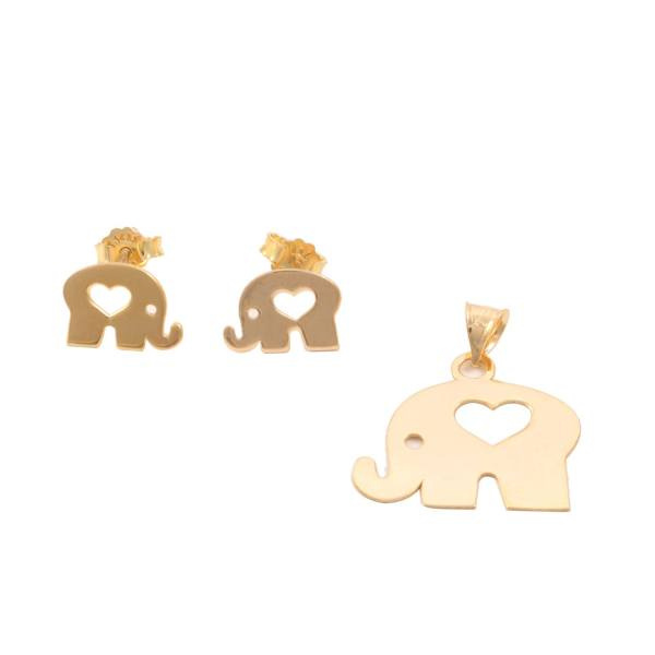 نیم ست طلا 18 عیار شمیم گلد گالری SH0015 نیم ست طلا 18 عیار شمیم گلد گالری SH0015