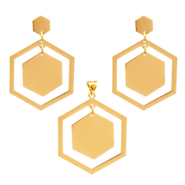 نیم ست طلا 18 عیار زنانه شمیم گلد گالری مدل DS22 نیم ست طلا 18 عیار زنانه شمیم گلد گالری مدل DS22