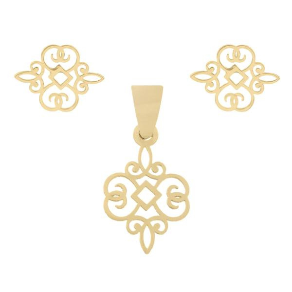 نیم ست طلا 18 عیار زنانه شمیم گلد گالری کد SG563 نیم ست طلا 18 عیار زنانه شمیم گلد گالری کد SG563