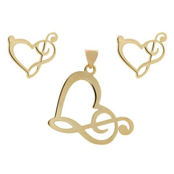 نیم ست طلا 18 عیار شمیم گلد گالری مدل 0861