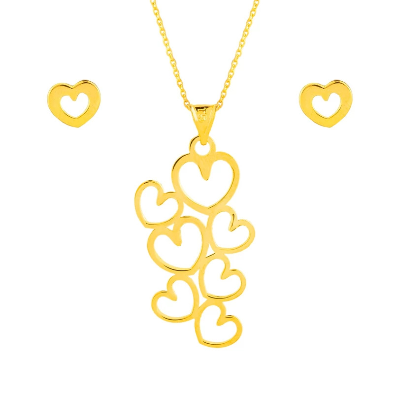 نیم ست طلا 18 عیار شمیم گلد گالری مدل GLE174 نیم ست طلا 18 عیار شمیم گلد گالری مدل GLE174