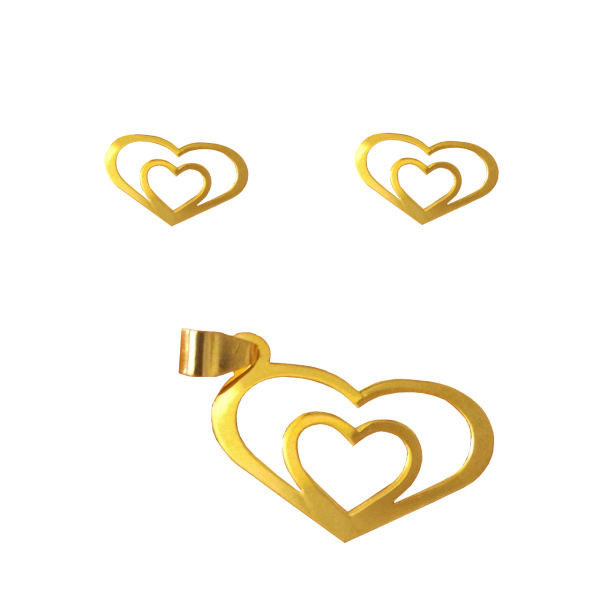 نیم ست طلا 18 عیار شمیم گلد گالری مدل NI7002