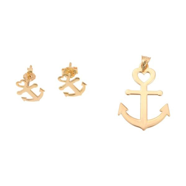 نیم ست طلا 18 عیار شمیم گلد گالری کد SH0025