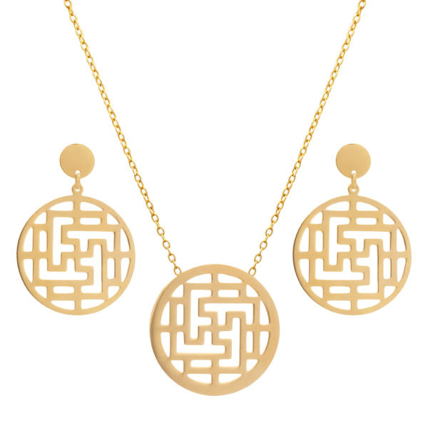 نیم ست طلا 18 عیار زنانه شمیم گلد گالری مدل DS20