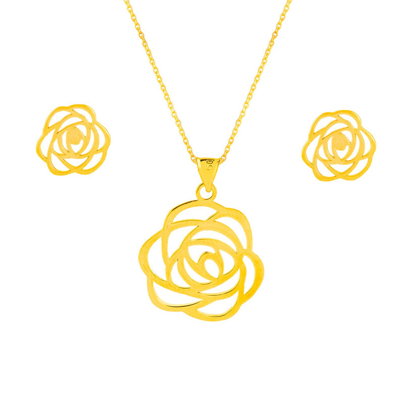 نیم ست طلا 18 عیار شمیم گلد گالری مدل GLE163