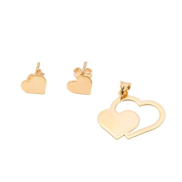 نیم ست طلا 18 عیار شمیم گلد گالری SH0017 نیم ست طلا 18 عیار شمیم گلد گالری SH0017