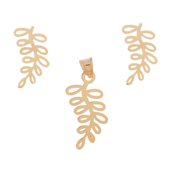 نیم ست طلا 18 عیار شمیم گلد گالری مدل ds4004 نیم ست طلا 18 عیار شمیم گلد گالری مدل ds4004