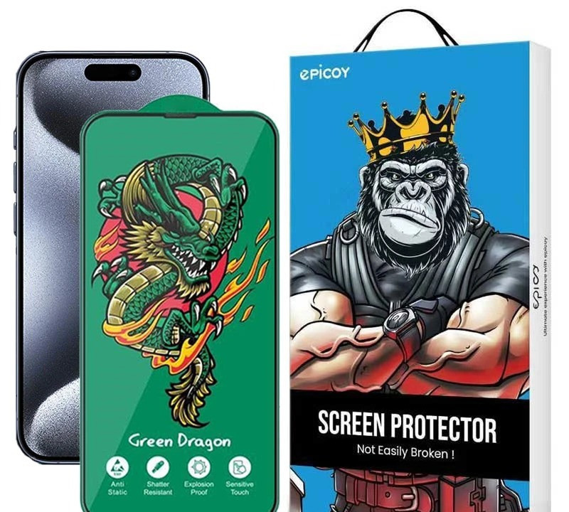 محافظ صفحه نمایش اپیکوی مدل Green Dragon ExplosionProof مناسب برای گوشی موبایل اپل iPhone 16 Pro Max محافظ صفحه نمایش اپیکوی مدل Green Dragon ExplosionProof مناسب برای گوشی موبایل اپل iPhone 16 Pro Max