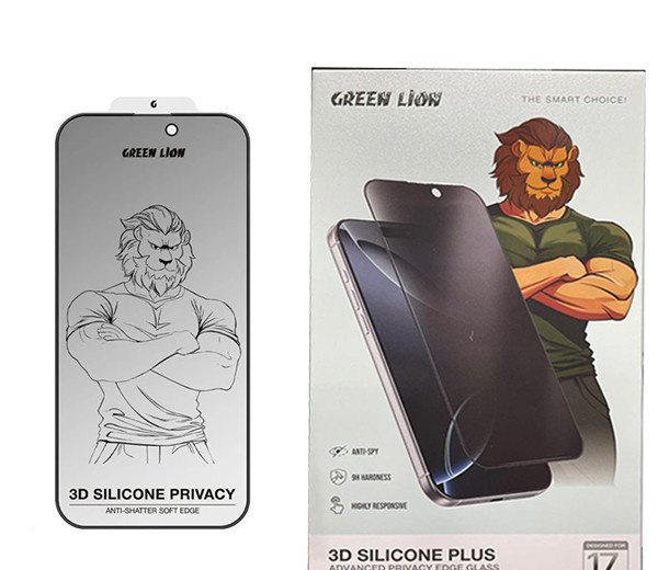 محافظ صفحه نمایش حریم شخصی گرین لاین مدل 3D Silicone Plus Privacy مناسب برای گوشی موبایل اپل iPhone 17 Pro محافظ صفحه نمایش حریم شخصی گرین لاین مدل 3D Silicone Plus Privacy مناسب برای گوشی موبایل اپل iPhone 17 Pro
