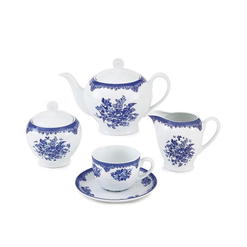 سرویس چای خوری 17 پارچه چینی زرین ایران سری ایتالیا اف مدل فلورانس درجه سه