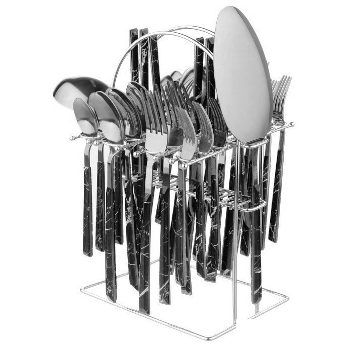 سرویس قاشق و چنگال 33 پارچه جی فی نی مدل STONE-M سرویس قاشق و چنگال 33 پارچه جی فی نی مدل STONE-M