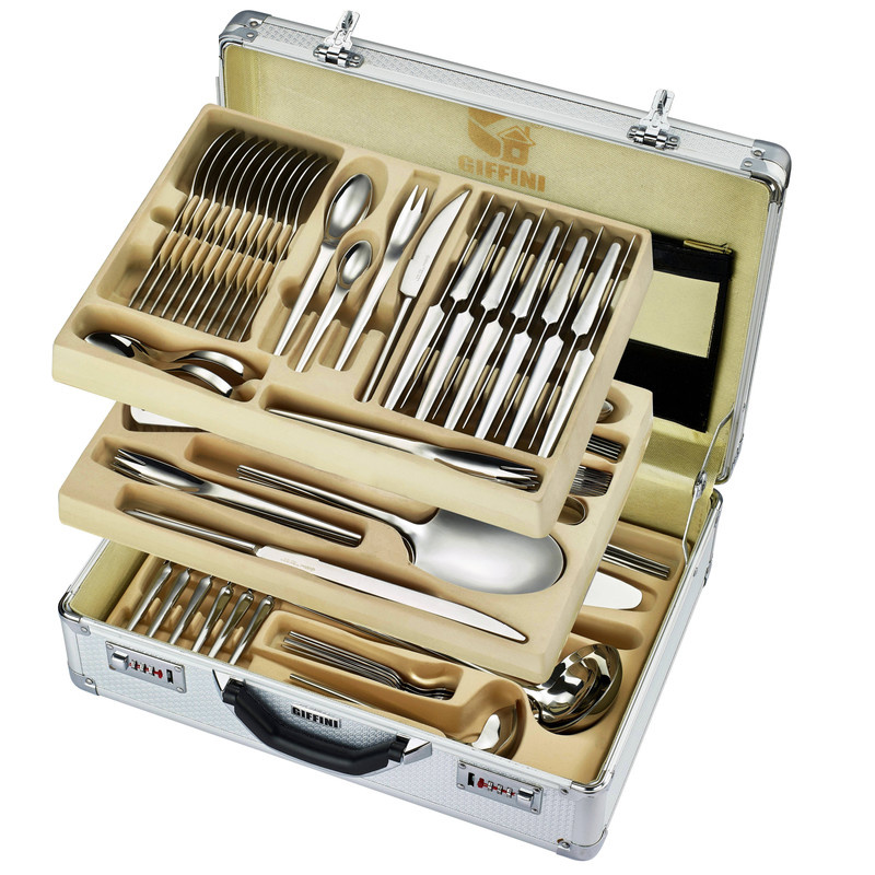 سرویس قاشق و چنگال 142 پارچه جی فی نی مدل 194 لاکچری سرویس قاشق و چنگال 142 پارچه جی فی نی مدل 194 لاکچری