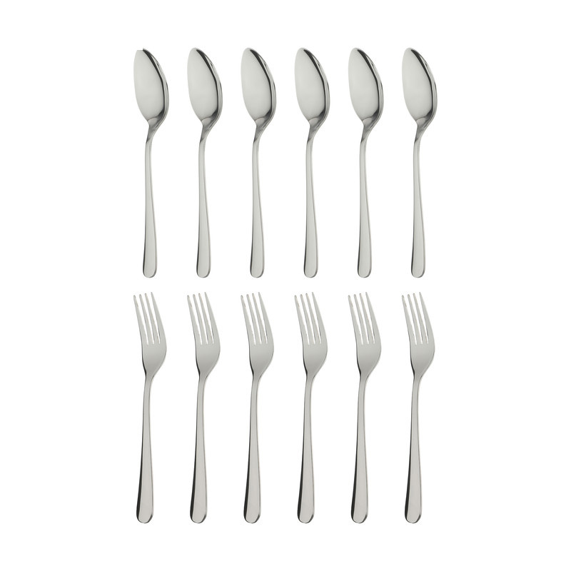 سرویس قاشق و چنگال 12 پارچه صنایع استیل ایران مدل پارما کد 888