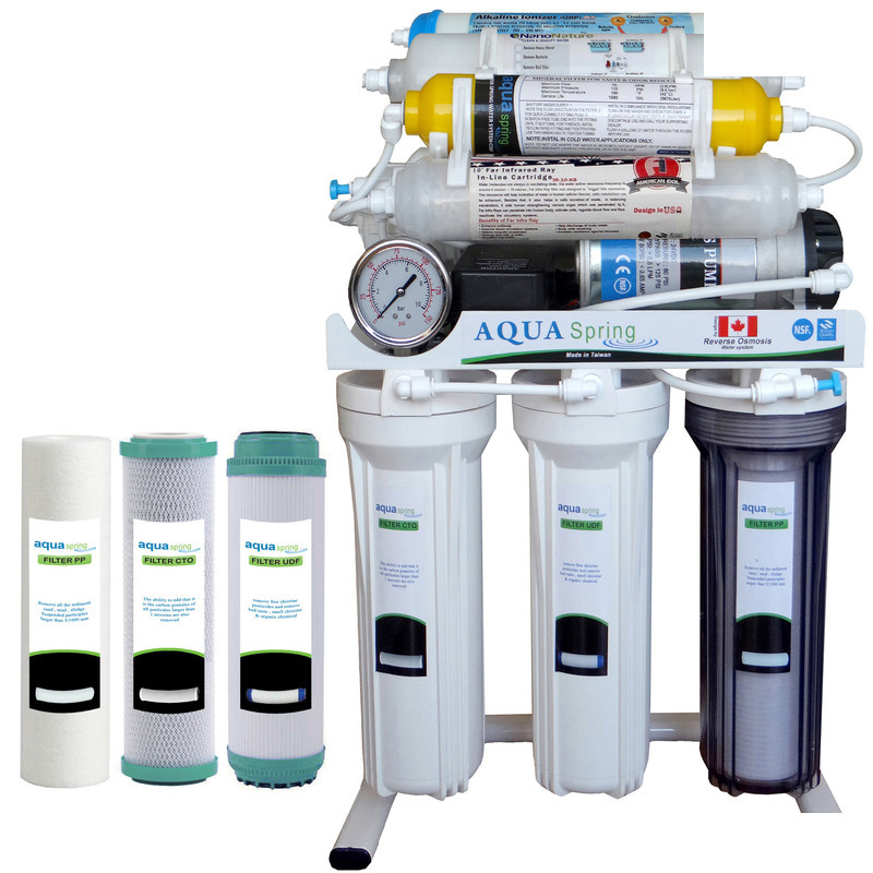 دستگاه تصفیه کننده آب آکوآ اسپرینگ مدل NF8600 به همراه فیلتر تصفیه آب مجموعه 3 عددی دستگاه تصفیه کننده آب آکوآ اسپرینگ مدل NF8600 به همراه فیلتر تصفیه آب مجموعه 3 عددی