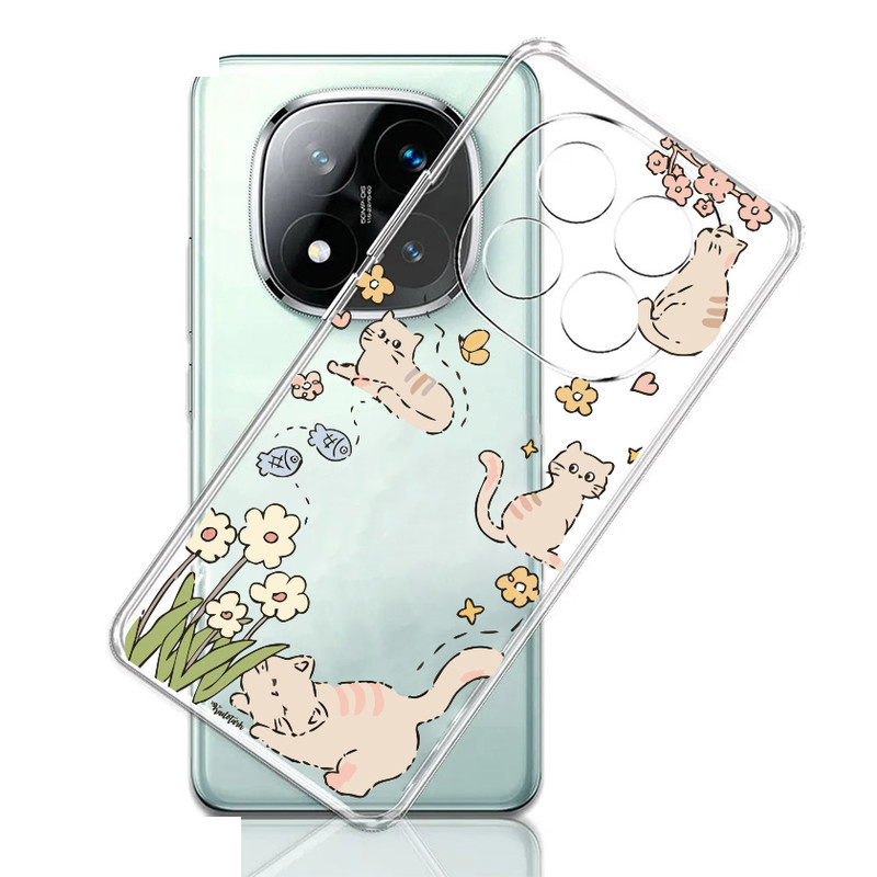 کاور طرح Cat & Flower مناسب برای گوشی موبایل شیائومی Redmi Note 14 Pro