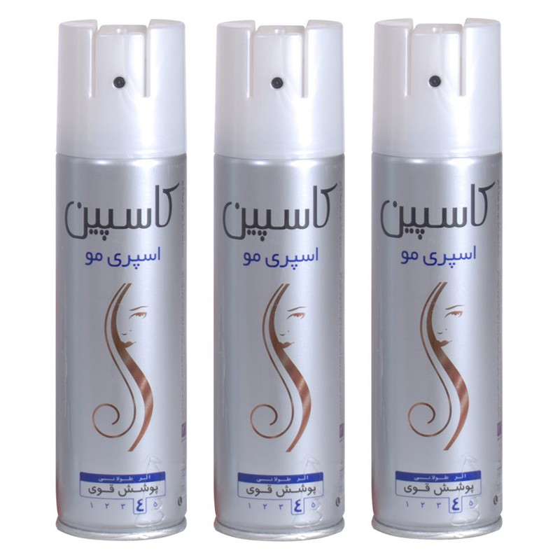 اسپری حالت دهنده مو کاسپین مدل Strong hold 4 حجم 150 میلی لیتر مجموعه ۳ عددی اسپری حالت دهنده مو کاسپین مدل Strong hold 4 حجم 150 میلی لیتر مجموعه ۳ عددی