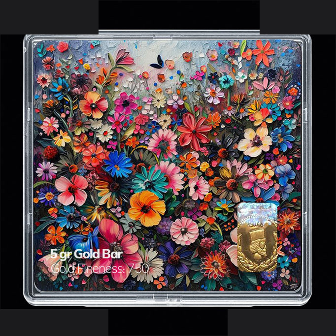 شمش طلا 18 عیار مدوپد مدل گل کد SG11812