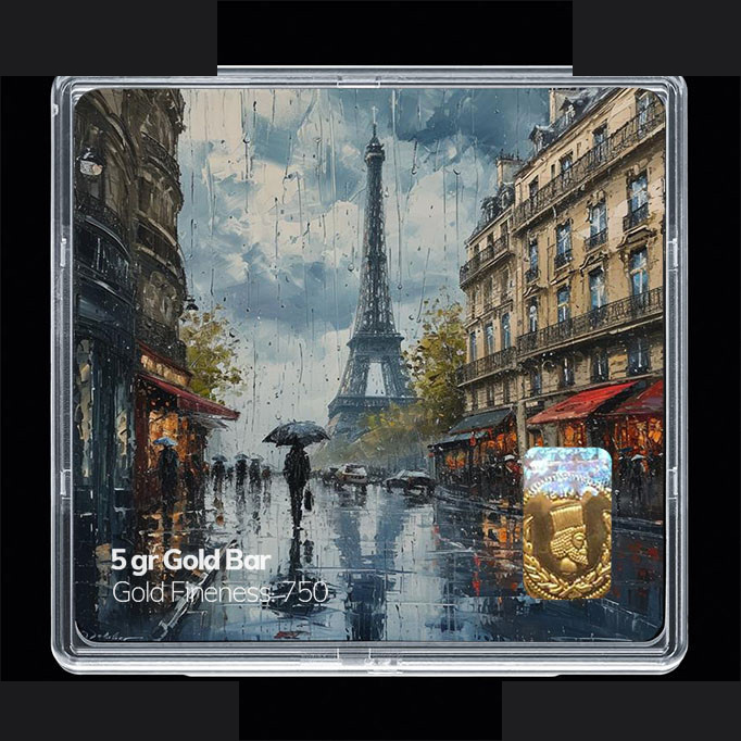 شمش طلا 18 عیار مدوپد مدل ایفل کد SG11818 شمش طلا 18 عیار مدوپد مدل ایفل کد SG11818