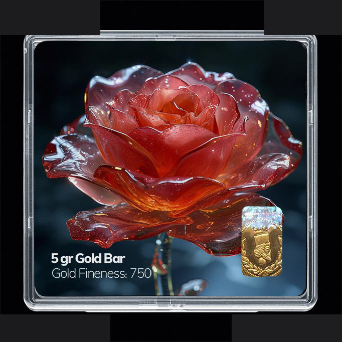 شمش طلا 18 عیار مدوپد مدل گل کد SG11770 شمش طلا 18 عیار مدوپد مدل گل کد SG11770