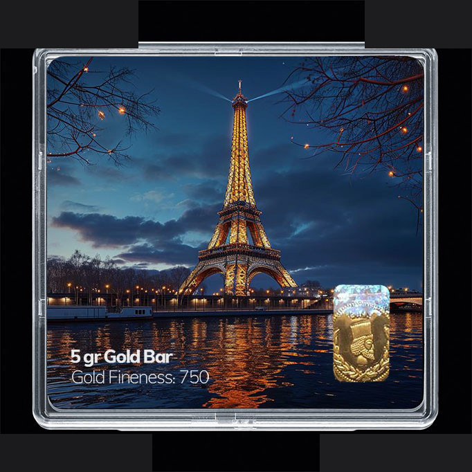 شمش طلا 18 عیار مدوپد مدل ایفل کد SG11800 شمش طلا 18 عیار مدوپد مدل ایفل کد SG11800