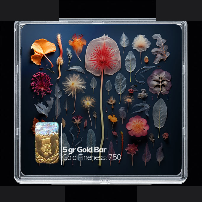 شمش طلا 18 عیار مدوپد مدل گل کد SG10412 شمش طلا 18 عیار مدوپد مدل گل کد SG10412