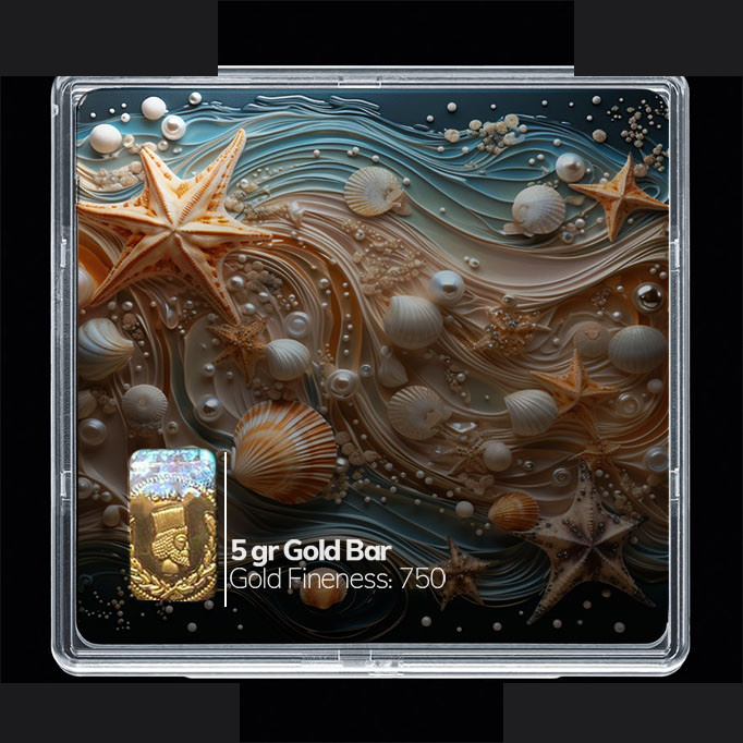 شمش طلا 18 عیار مدوپد مدل صدف کد SG10340 شمش طلا 18 عیار مدوپد مدل صدف کد SG10340