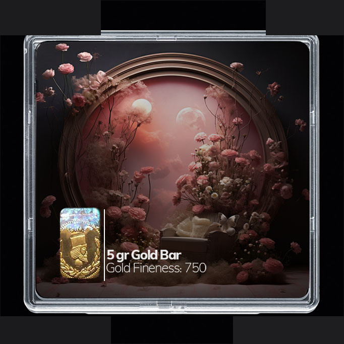 شمش طلا 18 عیار مدوپد مدل گل مینیاتوری کد SG10338 شمش طلا 18 عیار مدوپد مدل گل مینیاتوری کد SG10338