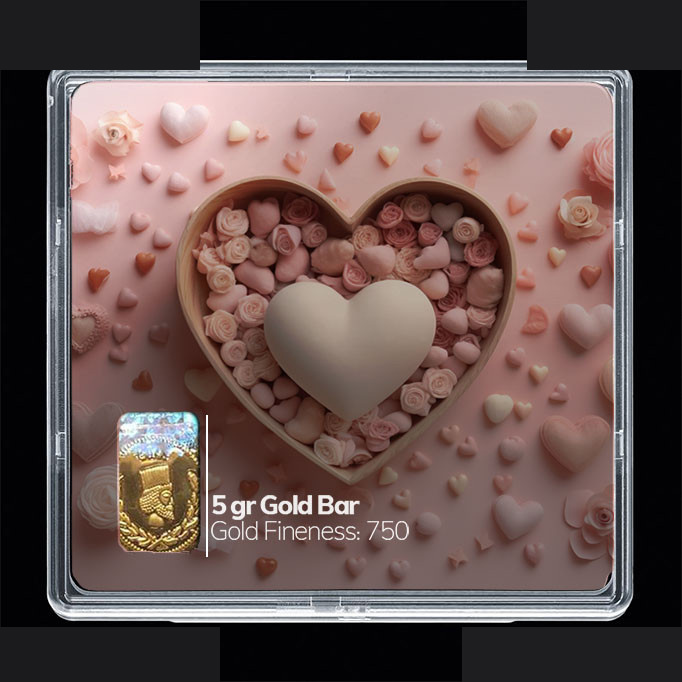 شمش طلا 18 عیار مدوپد مدل قلب کد SG10329 شمش طلا 18 عیار مدوپد مدل قلب کد SG10329