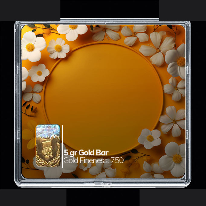 شمش طلا 18 عیار مدوپد مدل گل کد SG10316 شمش طلا 18 عیار مدوپد مدل گل کد SG10316