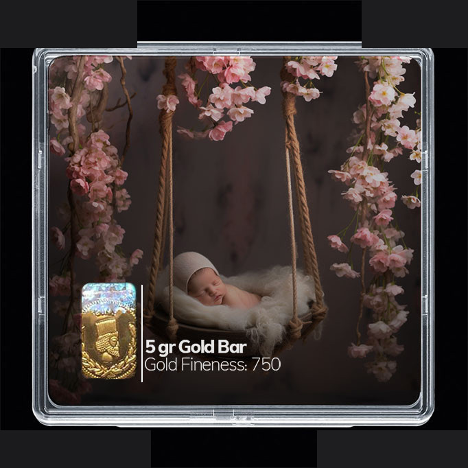 شمش طلا 18 عیار مدوپد مدل نوزاد کد SG10297 شمش طلا 18 عیار مدوپد مدل نوزاد کد SG10297