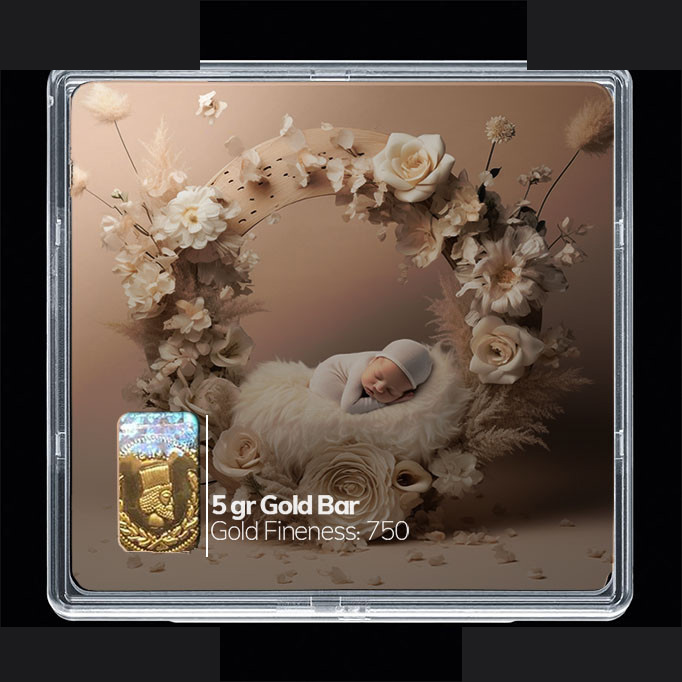 شمش طلا 18 عیار مدوپد مدل نوزاد کد SG10272 شمش طلا 18 عیار مدوپد مدل نوزاد کد SG10272