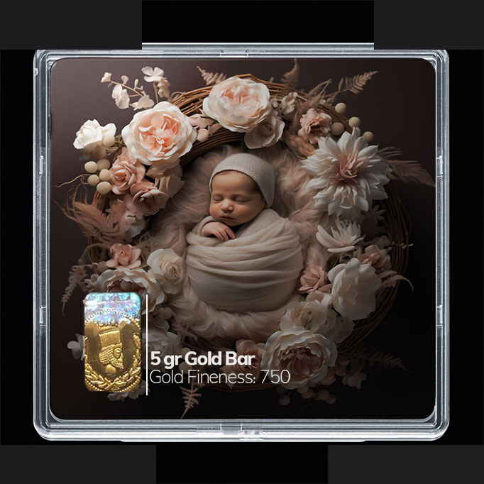 شمش طلا 18 عیار مدوپد مدل نوزاد کد SG10256 شمش طلا 18 عیار مدوپد مدل نوزاد کد SG10256