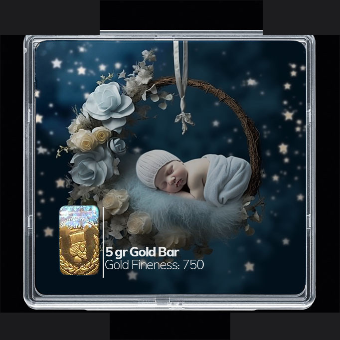 شمش طلا 18 عیار مدوپد مدل نوزاد کد SG10252 شمش طلا 18 عیار مدوپد مدل نوزاد کد SG10252