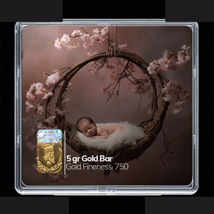 شمش طلا 18 عیار مدوپد مدل نوزاد کد SG10244 شمش طلا 18 عیار مدوپد مدل نوزاد کد SG10244