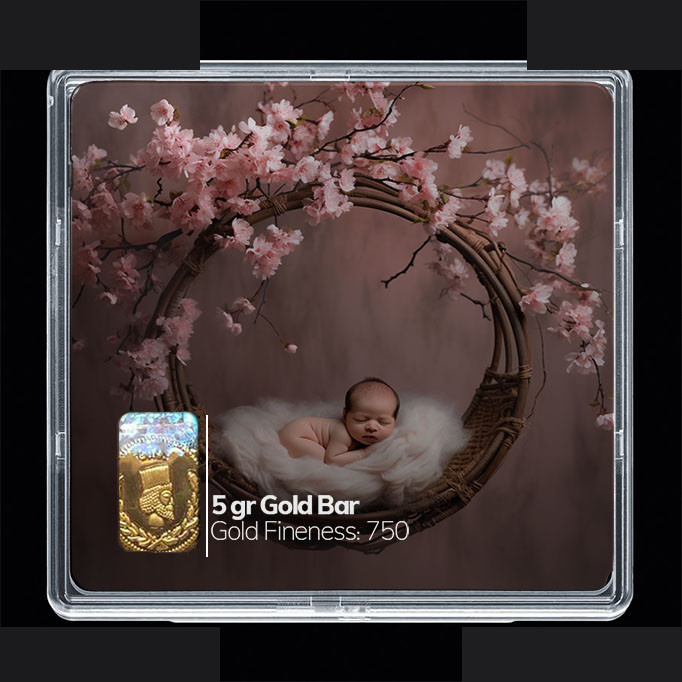 شمش طلا 18 عیار مدوپد مدل نوزاد کد SG10241 شمش طلا 18 عیار مدوپد مدل نوزاد کد SG10241