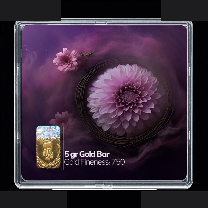 شمش طلا 18 عیار مدوپد مدل گل کد SG10237 شمش طلا 18 عیار مدوپد مدل گل کد SG10237