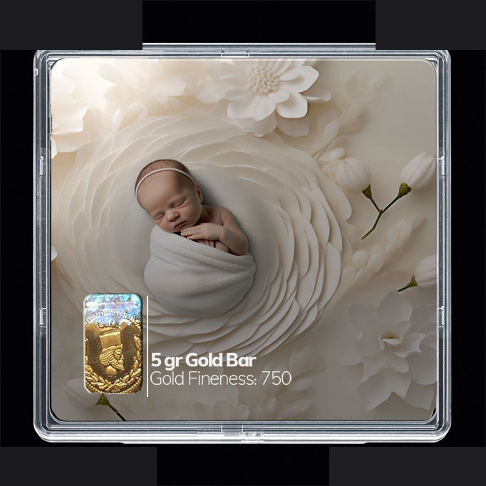 شمش طلا 18 عیار مدوپد مدل نوزاد کد SG10236 شمش طلا 18 عیار مدوپد مدل نوزاد کد SG10236