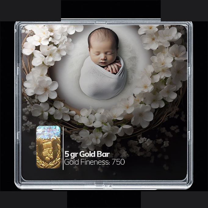 شمش طلا 18 عیار مدوپد مدل نوزاد کد SG10234 شمش طلا 18 عیار مدوپد مدل نوزاد کد SG10234