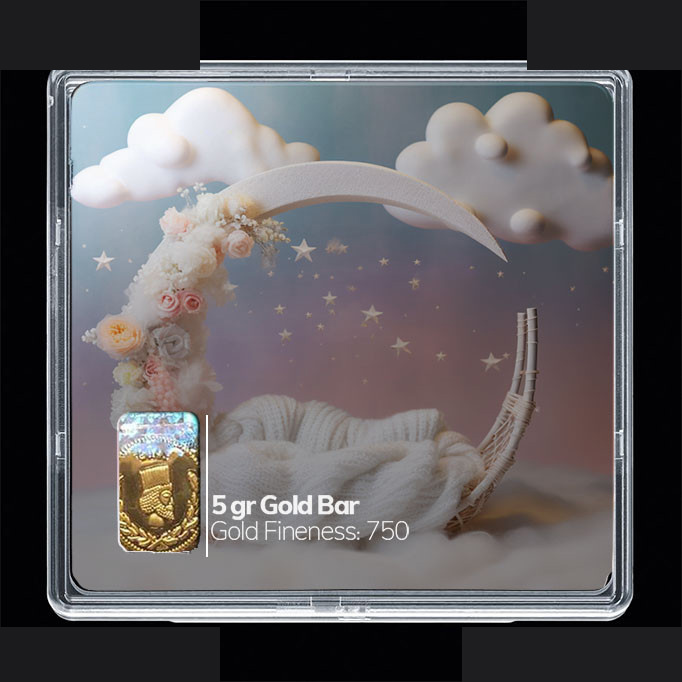 شمش طلا 18 عیار مدوپد مدل ماه و ستاره کد SG10232 شمش طلا 18 عیار مدوپد مدل ماه و ستاره کد SG10232