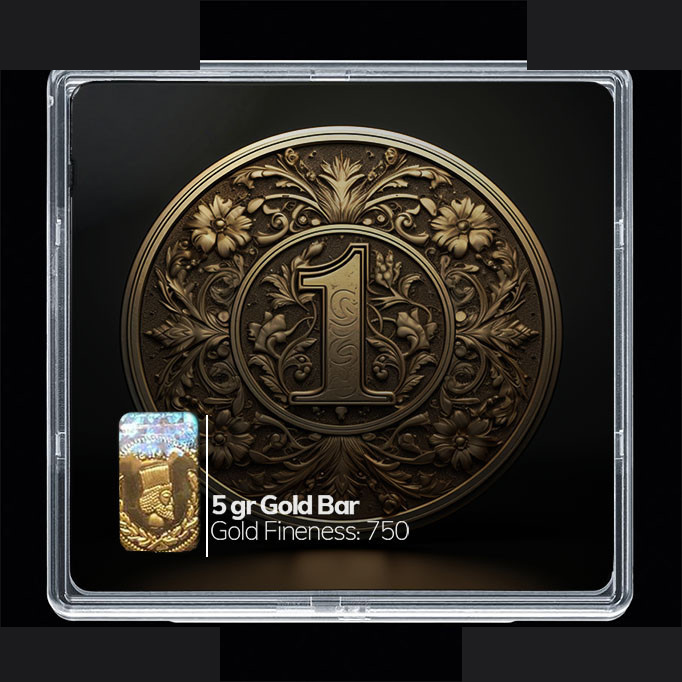 شمش طلا 18 عیار مدوپد مدل عدد 1 کد SG10196 شمش طلا 18 عیار مدوپد مدل عدد 1 کد SG10196